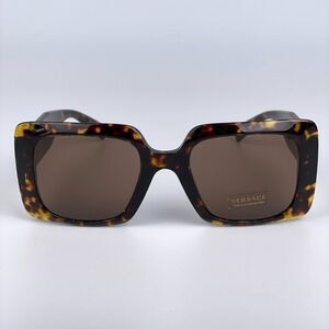 NEW Versace VE4405 108/73 Havana Women Oversized Square Sunglasses